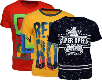 

Crux & Hunter Boys Printed T Shirt(Multicolor, Pack of 3