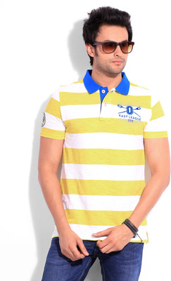 

United Colors of Benetton. Striped Men's Polo Neck Yellow T-Shirt, 901