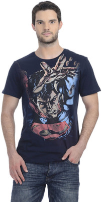 

Superman Printed Men's Round Neck Blue T-Shirt, Sp1dmt660 navy