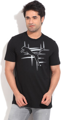 

Puma Printed Men's Round Neck Black T-Shirt
