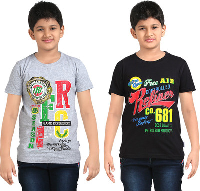

FabTag - Dongli Boys Printed T Shirt(Black, Pack of 2, Combo color
