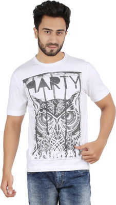 

Checkers Bay Printed Men's Round Neck White T-Shirt