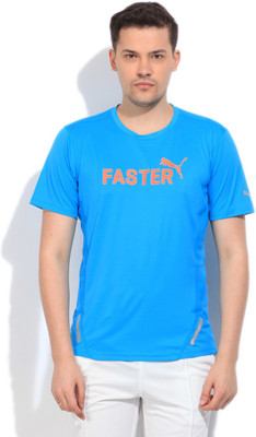 

Puma Printed Men's Round Neck Blue T-Shirt, Hawaiian ocean