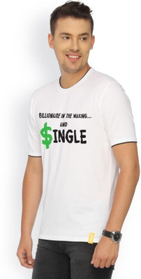 

Campus Sutra Printed Men Round Neck White T-Shirt