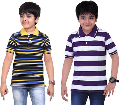 

Dongli Boys Printed T Shirt(Purple, Pack of 2), Combo color