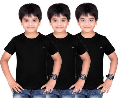 

FabTag - Dongli Boys Solid T Shirt(Black, Pack of 3