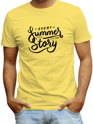 Redfool Fashions Printed, Graphic Print Men Round Neck Yellow T-Shirt