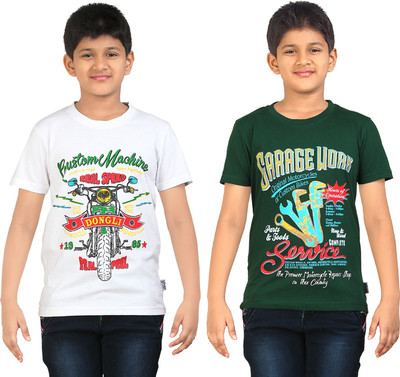

FabTag - Dongli Boys Printed T Shirt(Dark Green, Pack of 2, Combo color