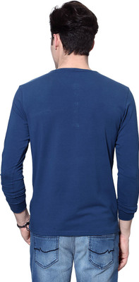 

SF Jeans by Pantaloons Solid Men' Round Neck Blue T-Shirt, Twilight blue