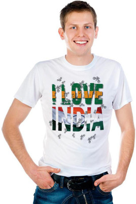

6th Cross Graphic Print Men's Round Neck White T-Shirt