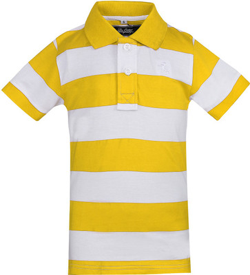 

The Cotton Company Boys Striped Cotton T Shirt(Yellow, Pack of 1