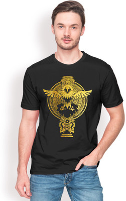 

Foyld Graphic Print Men's Round Neck Black, Gold T-Shirt