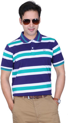 

Proline Striped Men's Flap Collar Neck Purple T-Shirt