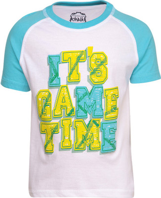 Chalk by Pantaloons Boys Graphic Print T Shirt(White, Pack of 1