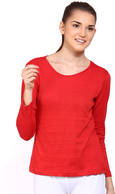 

Ap'pulse Solid Women's Round Neck Red T-Shirt