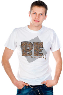 

6th Cross Graphic Print Men's Round Neck White T-Shirt