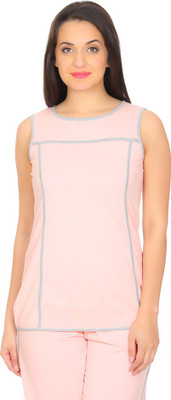 

Rute Solid Women' Round Neck Pink, Grey T-Shirt, Grey;pink