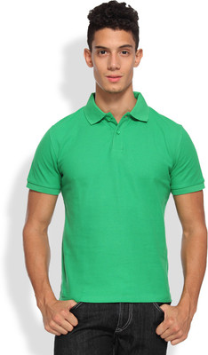 Arise Solid Men' Polo Neck Light Green T-Shirt, Fern green