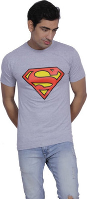 

East West Printed Men's Round Neck Grey T-Shirt