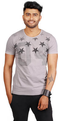 

Masculino Latino Printed Men's Round Neck Grey T-Shirt