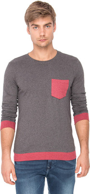 

Campus Sutra Solid Men Round Neck Grey T-Shirt