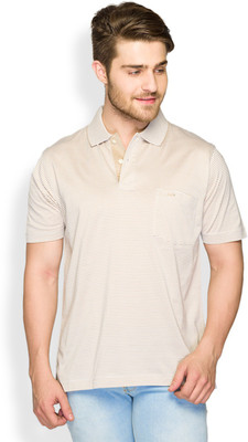 

ColorPlus Striped Men's Polo Neck Grey T-Shirt