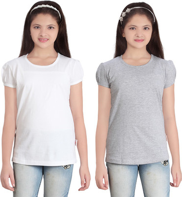 

FabTag - Sini Mini Girls Solid T Shirt(Multicolor