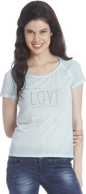 

Only Printed Women's Round Neck Blue T-Shirt