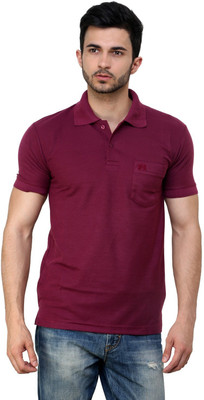 

Cotton County Premium Solid Men's Flap Collar Neck Purple T-Shirt