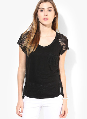 

Only Solid Women's Round Neck Black T-Shirt