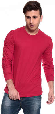 Izinc Solid Men' Round Neck Red T-Shirt