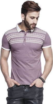

Tinted Argyle Men's Polo Neck Maroon T-Shirt