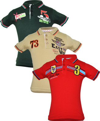 

Just Joey Boys Printed Cotton T Shirt(Multicolor, Pack of 3, Off white