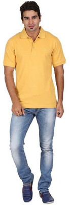 

Rockhard Solid Men's Polo Neck Yellow T-Shirt
