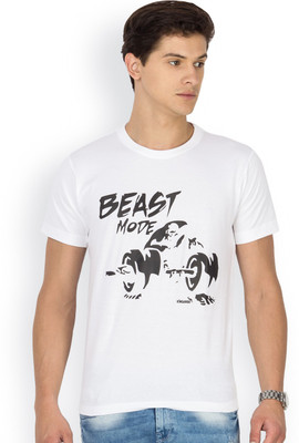 

Kingaroo Printed Men's Round Neck White T-Shirt
