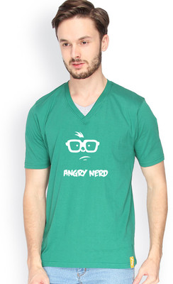 

Campus Sutra Solid Men V-neck Dark Green T-Shirt, Bottle green