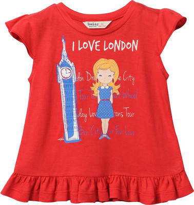 

Beebay Girls Printed T Shirt(Red)