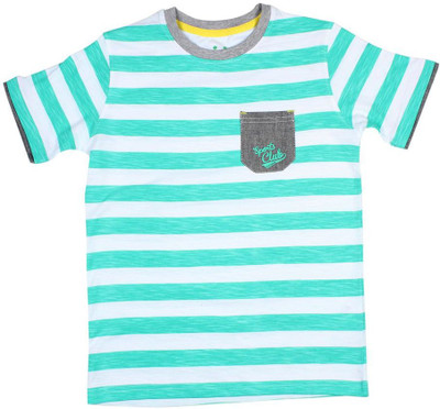 

Poppers by Pantaloons Boys Striped T Shirt(Green, Pack of 1