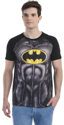 

Batman Printed Men's Round Neck Black T-Shirt, White/black