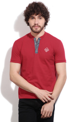 

Status Quo Solid Men's Henley Red T-Shirt