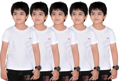 

FabTag - Dongli Boys Solid T Shirt(White, Pack of 5