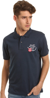 

Wrangler Solid Men's Polo Neck Dark Blue T-Shirt, Dk denim