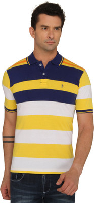 

Donear NXG Striped Men' Polo Neck Yellow T-Shirt