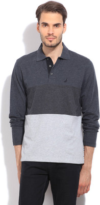 

Nautica Solid Men's Polo Neck Grey T-Shirt, Astralgrey
