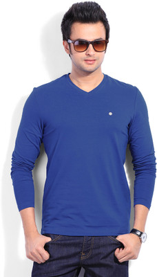 

Numero Uno Solid Men's V-neck Blue T-Shirt
