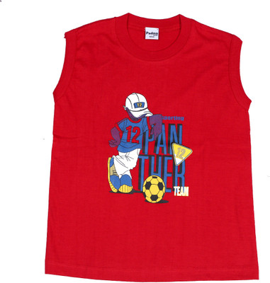 

Padma Boys Printed T Shirt(Red, Pack of 1