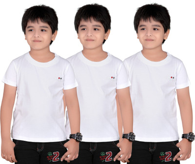 

FabTag - Dongli Boys Solid T Shirt(White, Pack of 3