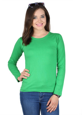 

SayItLoud Solid Women' Round Neck Green T-Shirt