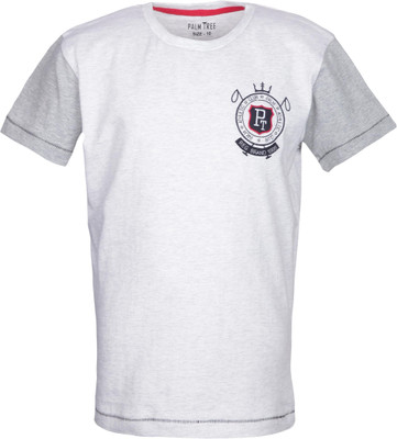

Gini & Jony Boys Solid Cotton T Shirt(Grey, Pack of 1, White melange(c204)