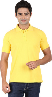 

Trendster Solid Men's Polo Neck Yellow T-Shirt